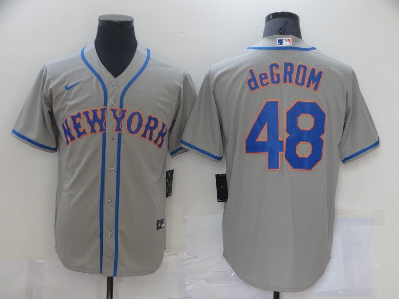 Men's New York Mets Jacob deGrom Gray Replica Baseball Jersey