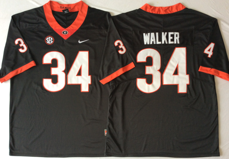 Men's Georgia Bulldogs Herschel Walker Black Player Jersey