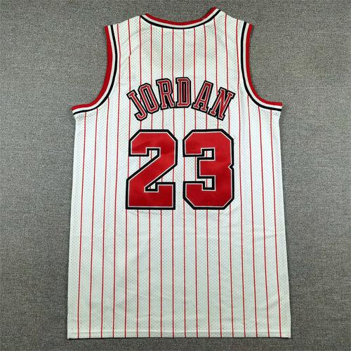 Men's Chicago Bulls Michael Jordan White 1995-96 Hardwood Classics Authentic Jersey
