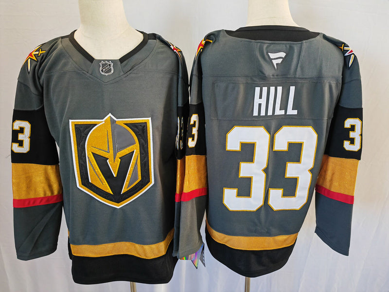 Men's Vegas Golden Knights Adin Hill Gray Alternate Breakaway Jersey
