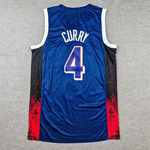 Men's 2024 USA Dream Team Stephen Curry Navy Authentic Player Jersey