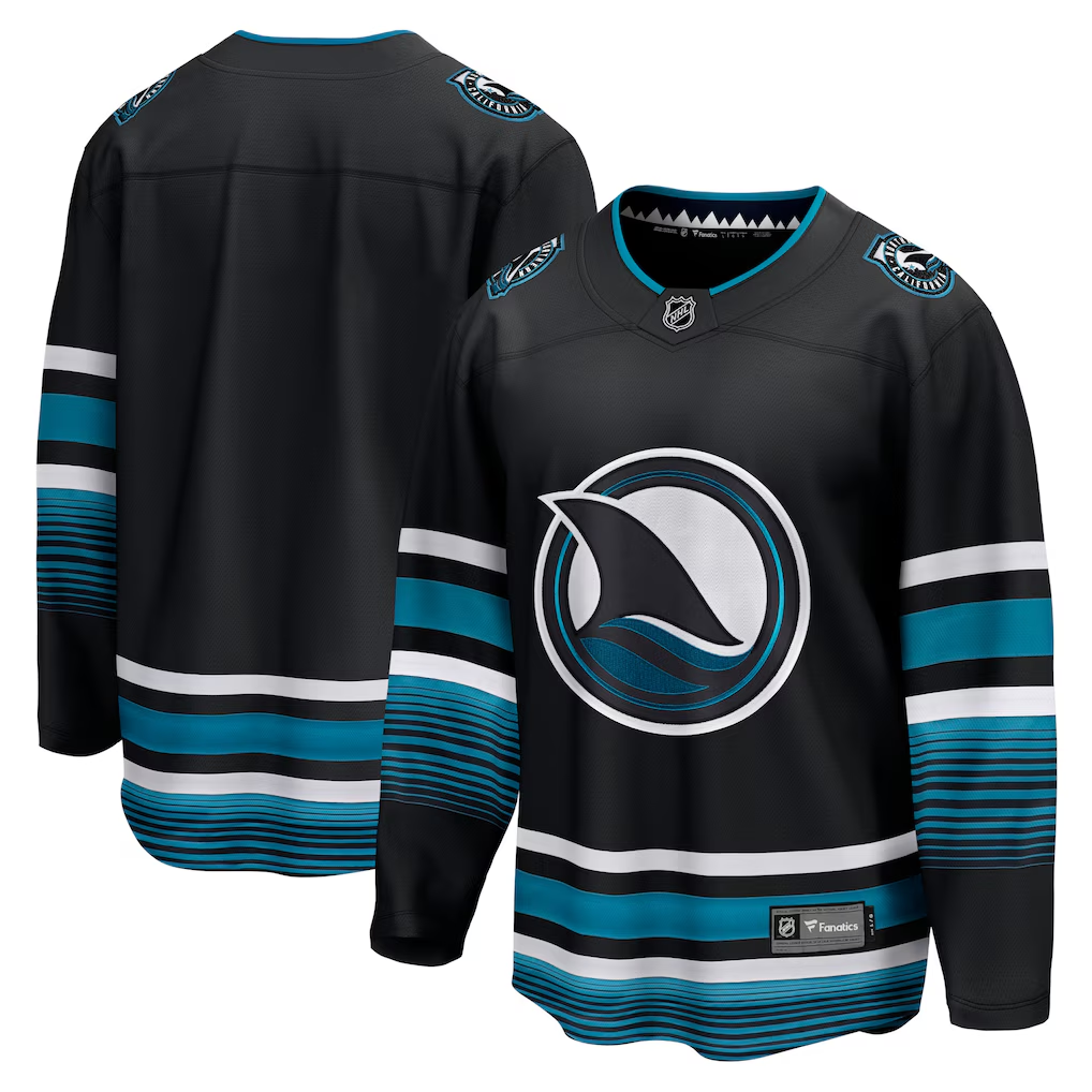 Men's San Jose Sharks Fanatics Black Alternate Breakaway Blank Jersey