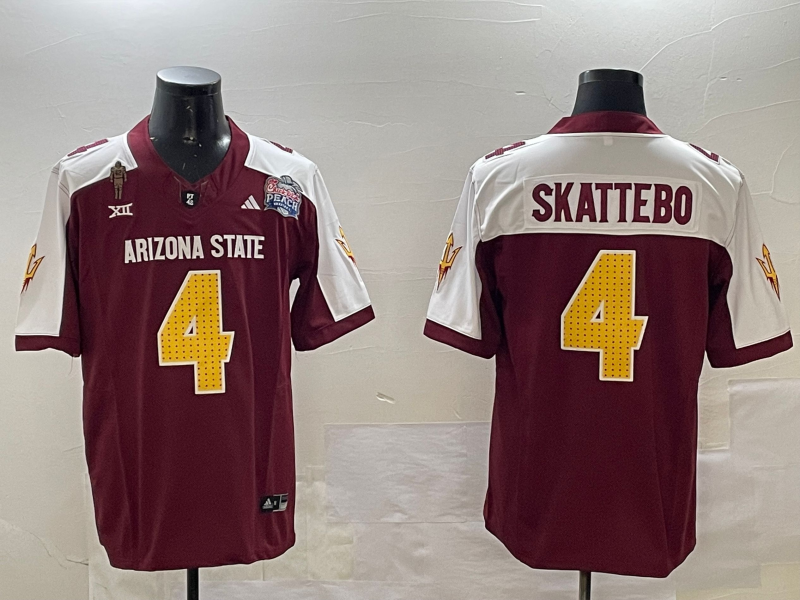 Men's Arizona State Sun Devils Cameron Skattebo Red Player Game Jersey