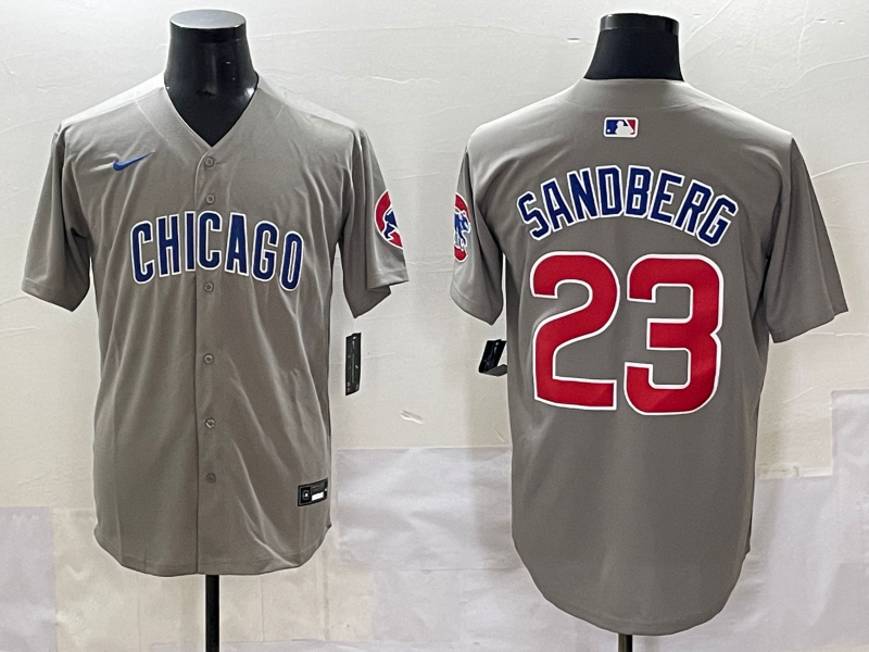 Men's Chicago Cubs Ryne Sandberg Gray Replica Player Jersey
