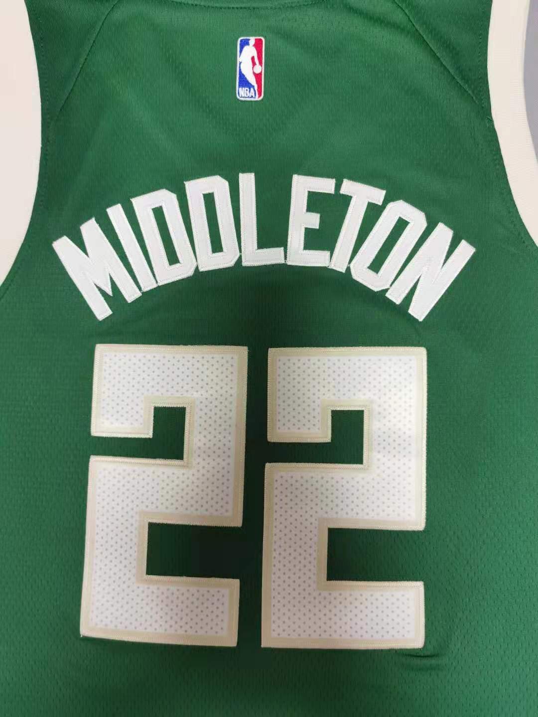 Men's Milwaukee Bucks Khris Middleton Green Fast Break Road Replica Jersey