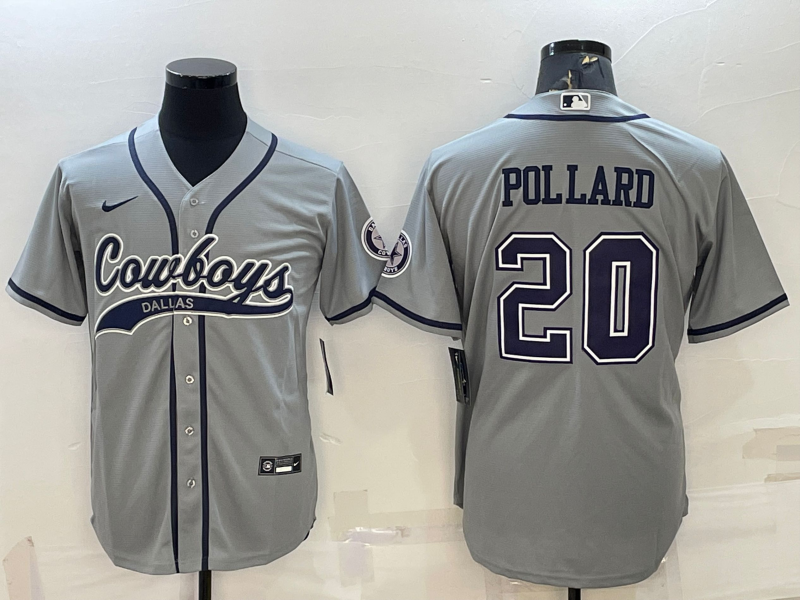 Men's Dallas Cowboys Tony Pollard Gray Game Jersey Joint Edition