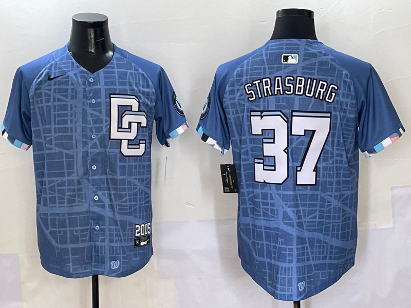 Men's Washington Nationals Stephen Strasburg Blue 2025 City Connect Limited Player Jersey