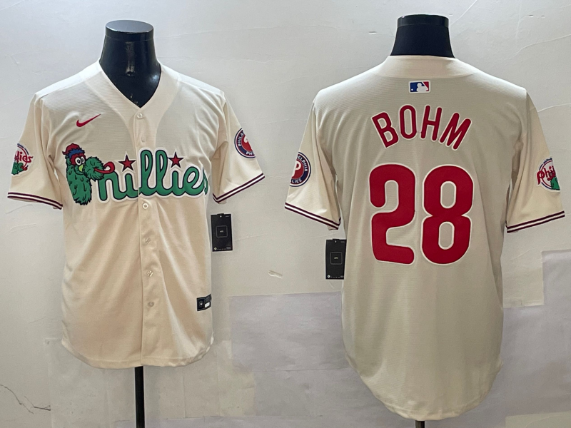 Men's Philadelphia Phillies Alec Bohm Cream Replica Player Jersey