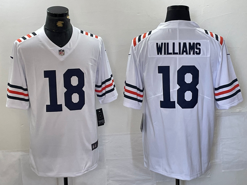 Men's Chicago Bears Caleb Williams White 2024 NFL Draft 2nd Alternate Game Player Jersey