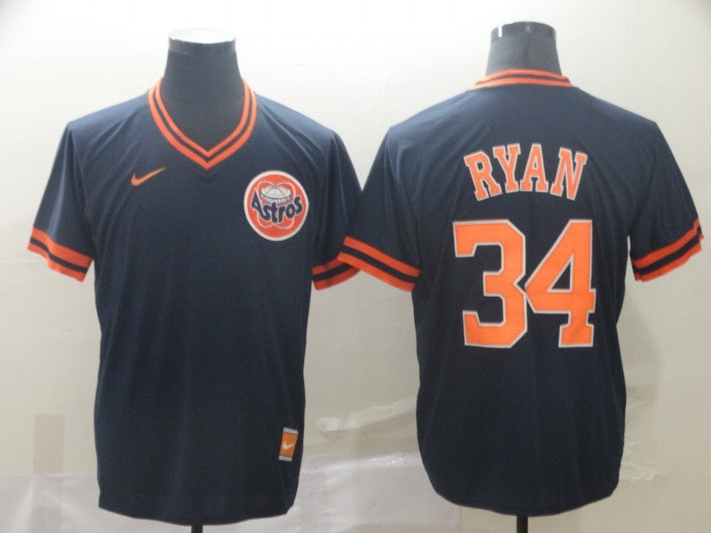 Men's Houston Astros Nolan Ryan Navy Fashion Stitched Jersey