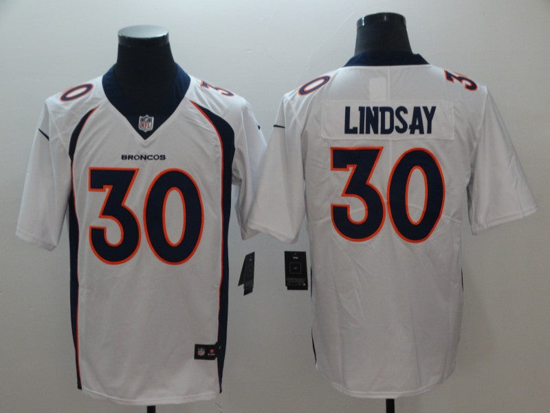 Men's Denver Broncos Phillip Lindsay White Game Jersey
