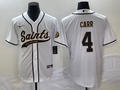 Men's New Orleans Saints Derek Carr White Game Jersey Joint Edition