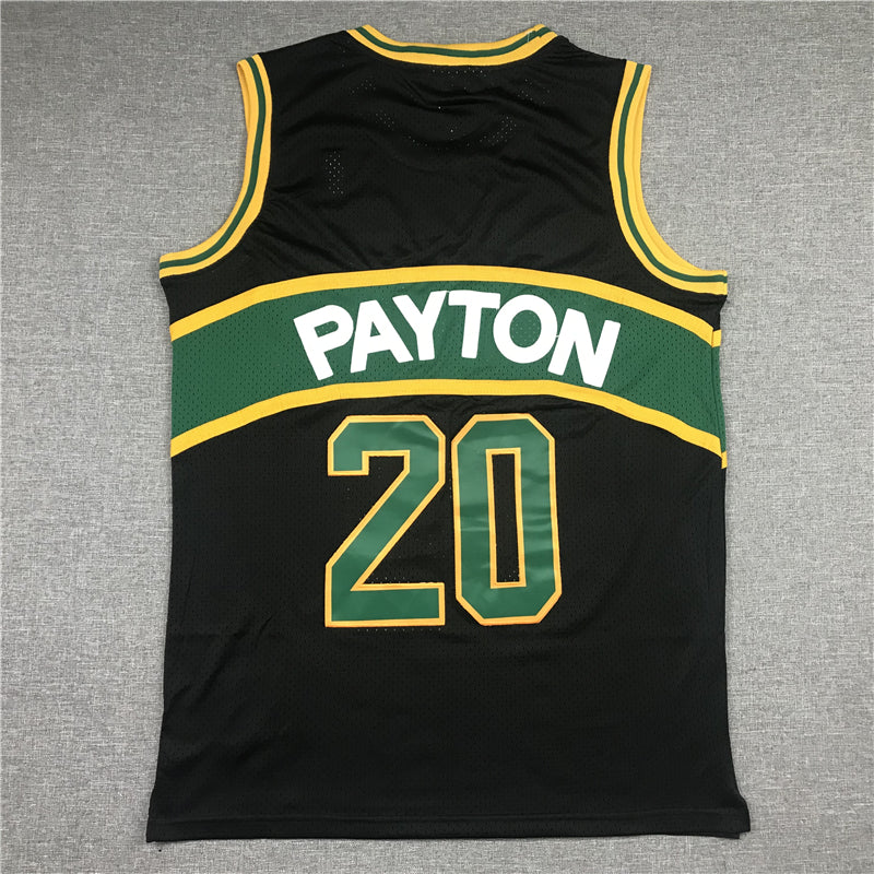Men's Seattle Supersonics Gary Payton Black Throwback Swingman Jersey