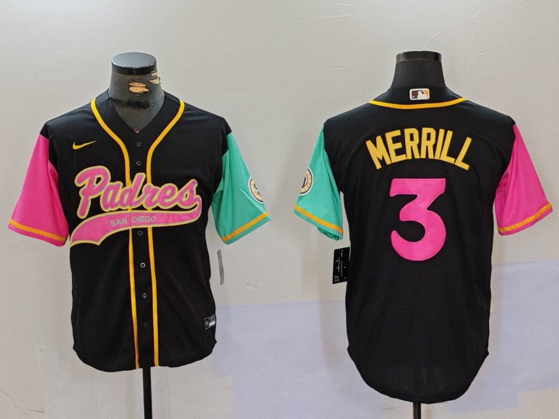 Men's San Diego Padres Jackson Merrill Black City Connect Replica Player Jersey