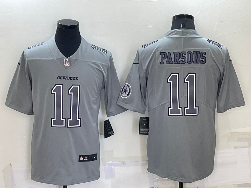 Men's Dallas Cowboys Micah Parsons Gray Atmosphere Fashion Game Jersey