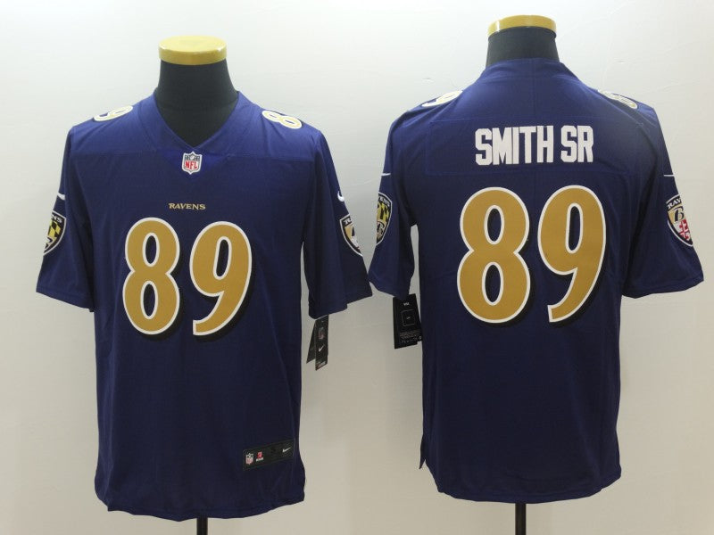 Men's Baltimore Ravens Steve Smith Sr Purple Game Player Jersey