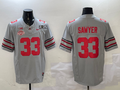 Men's Ohio State Buckeyes Jack Sawyer Gray 2025 CFP Final National Champions Patch F.U.S.E. Jersey