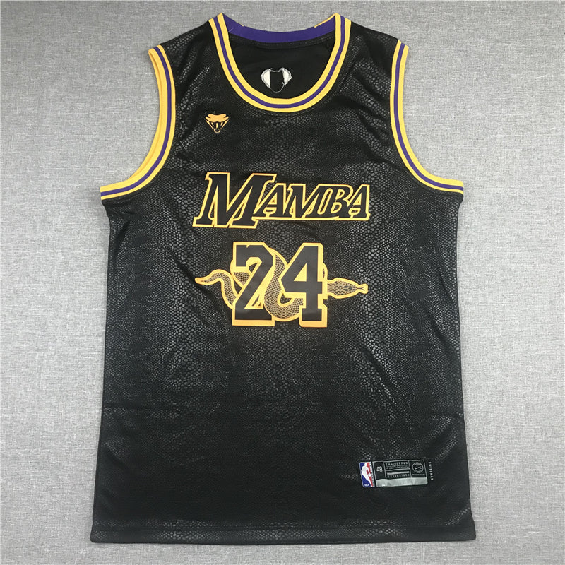 Men's Los Angeles Lakers -24 NBA Black Mamba Swingman Jersey