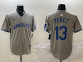 Men's Kansas City Royals Salvador Perez Gray Limited Player Jersey