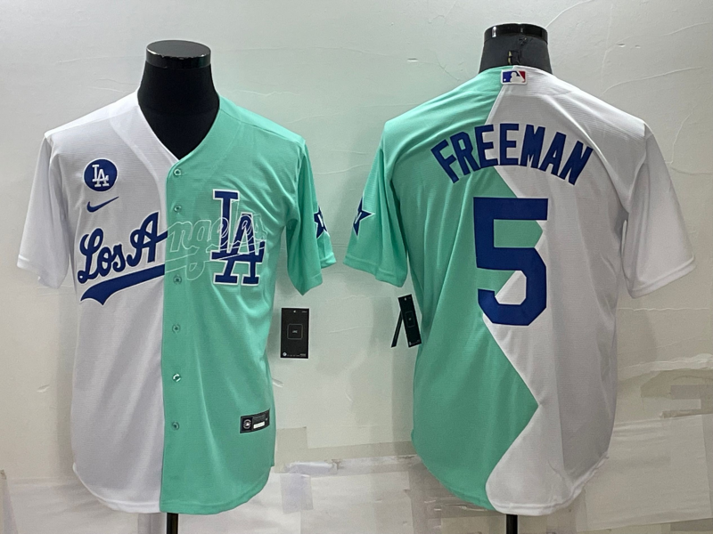 Men's Los Angeles Dodgers Freddie Freeman White/Green Replica Baseball Jersey