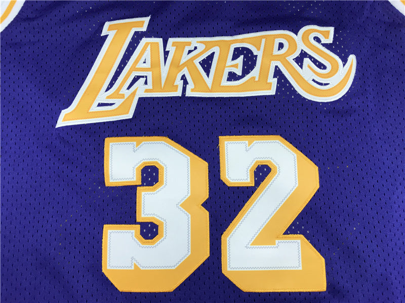 Men's Los Angeles Lakers Magic Johnson Purple Throwback Jersey