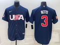 Men's 2023 World Baseball Classic Mookie Betts USA Navy Jersey