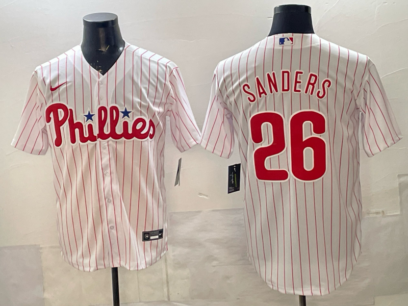 Men's Philadelphia Phillies Michael Saunders White Replica Player Jersey