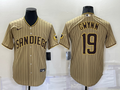 Men's San Diego Padres Tony Gwynn Khaki Stitched Jersey