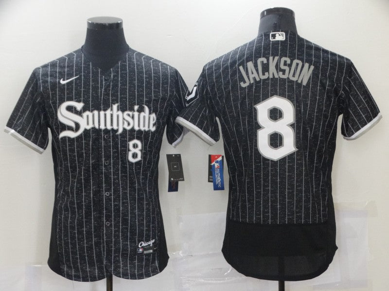 Men's Chicago White Sox Bo Jackson Black Stitched Jersey