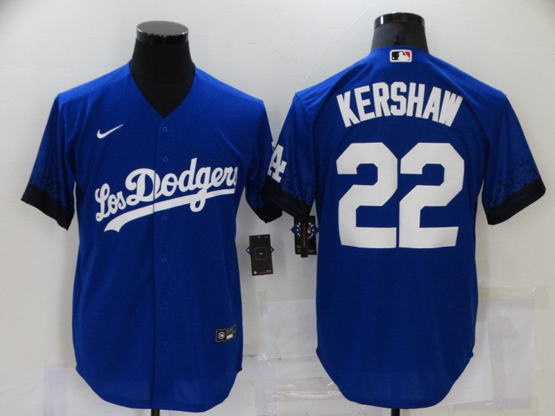 Men's Los Angeles Dodgers Clayton Kershaw Blue Stitched Jersey