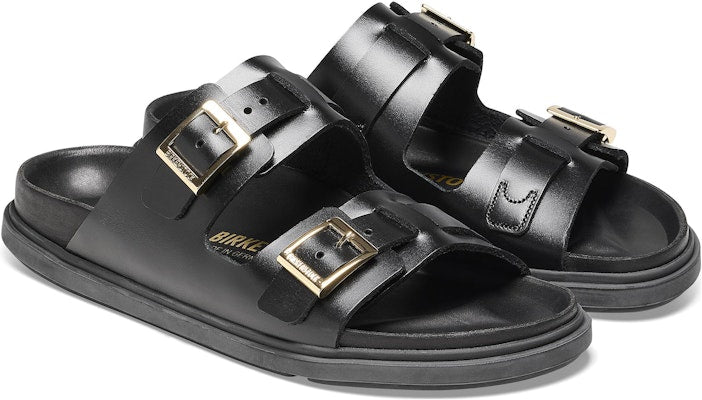 Birkenstock St Barths Natural Leather 1025245 Narrow Fit Black Sandals