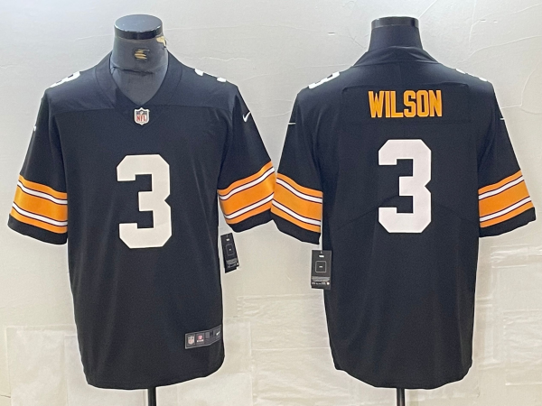 Men's Pittsburgh Steelers Russell Wilson Black Player Jersey