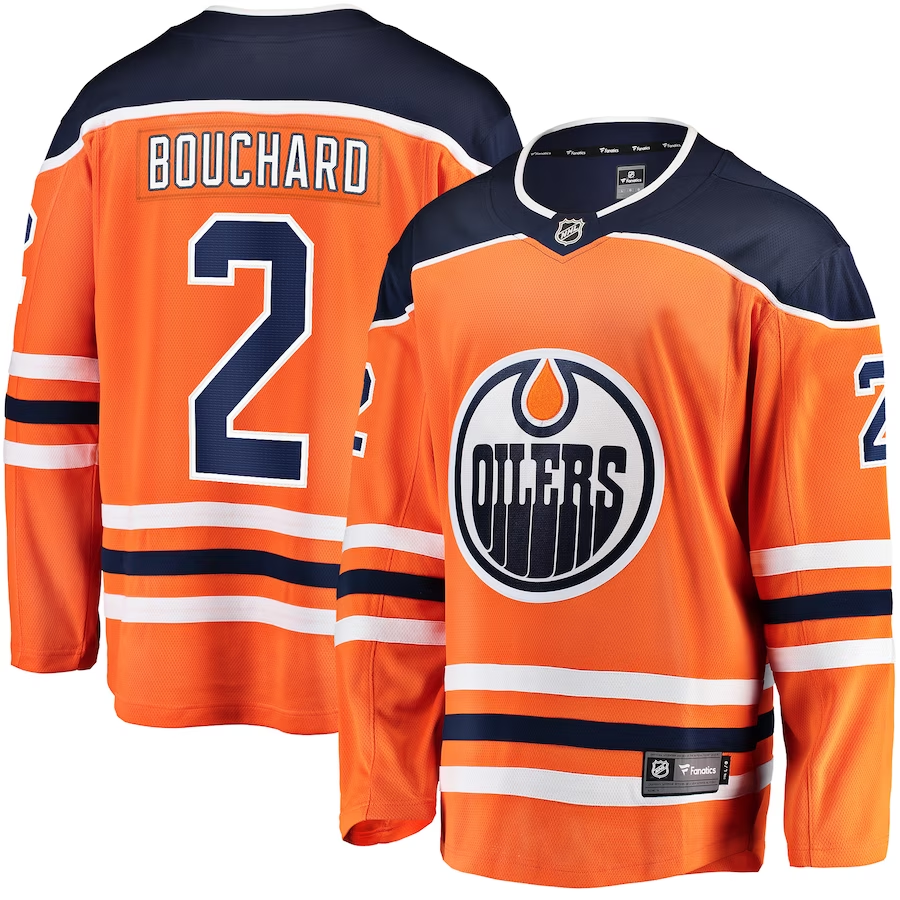 Men's Edmonton Oilers Evan Bouchard Orange Home Breakaway Player Jersey