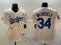 Men's Los Angeles Dodgers Fernando Valenzuela Cream Player Jersey