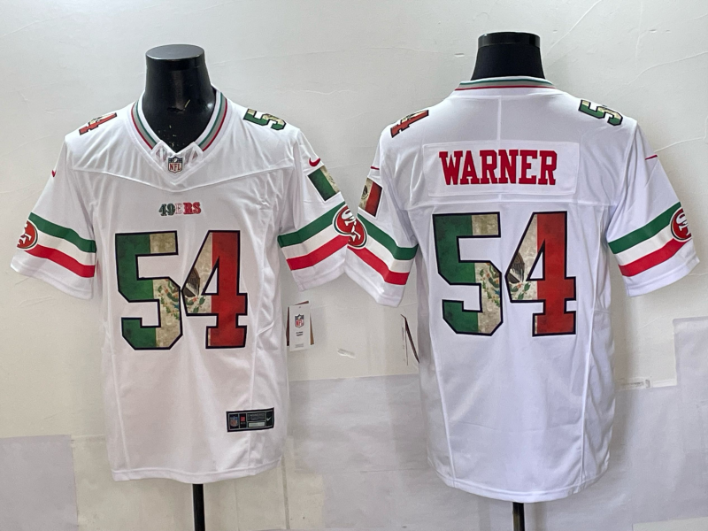 Men's San Francisco 49ers Fred Warner White Retired Player Jersey