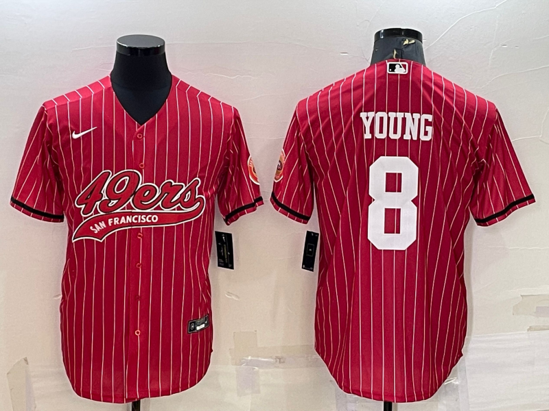 Men's San Francisco 49ers Steve Young Red Player Jersey Joint Edition