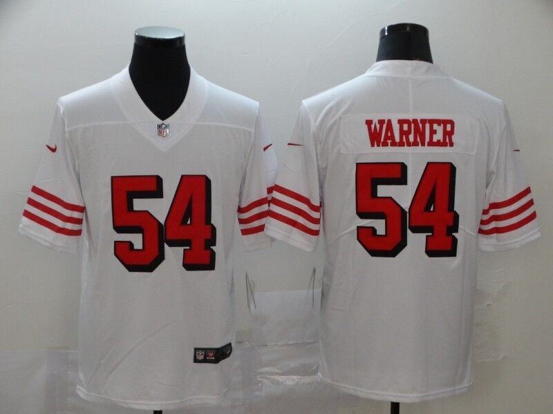 Men's San Francisco 49ers Fred Warner White Game Player Jersey