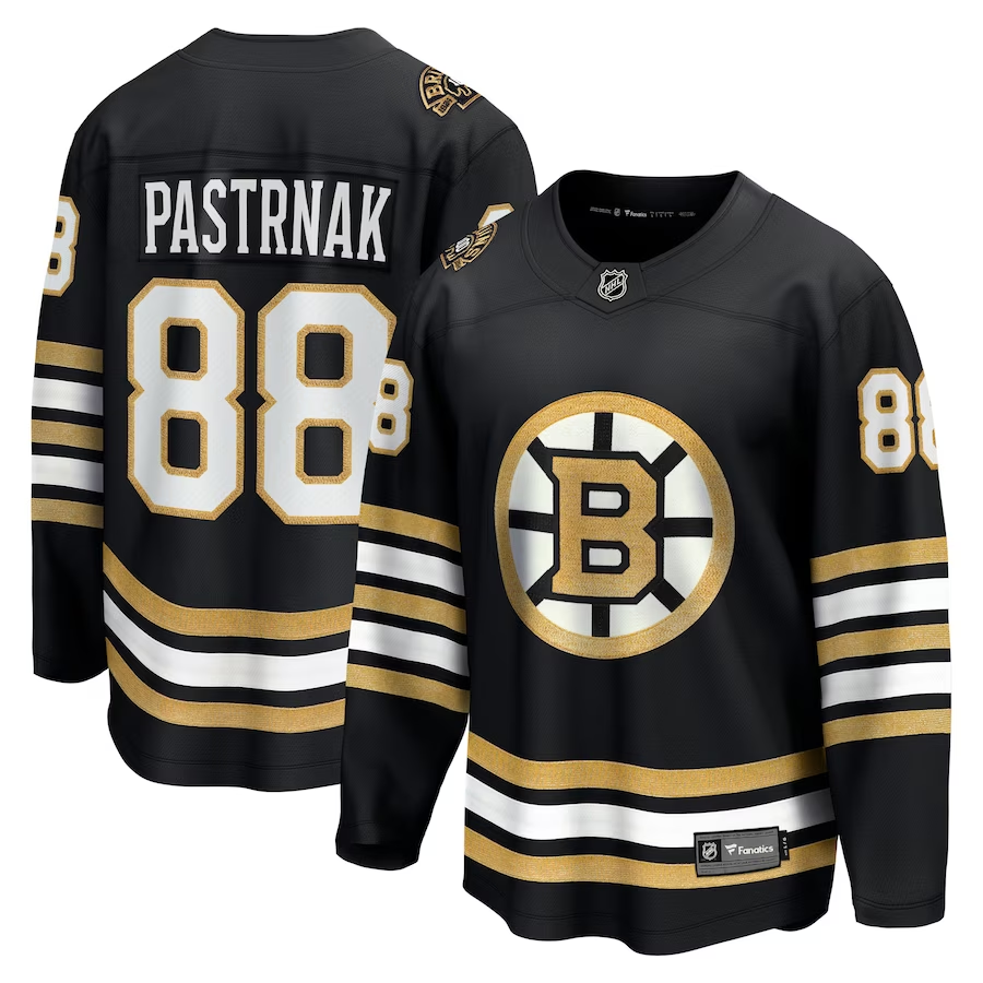 Men's Boston Bruins David Pastrnak Black Player Game Jersey