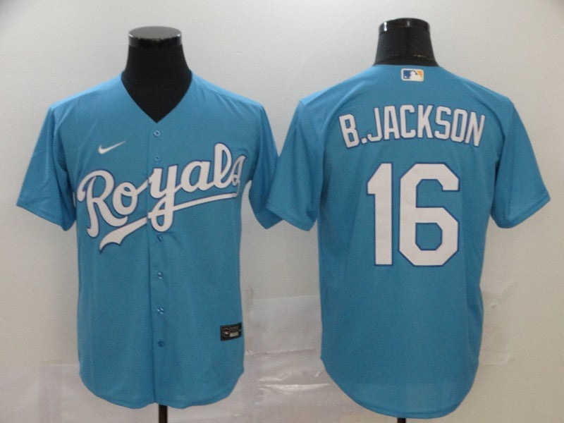 Men's Kansas City Royals Bo Jackson Blue Replica Player Jersey