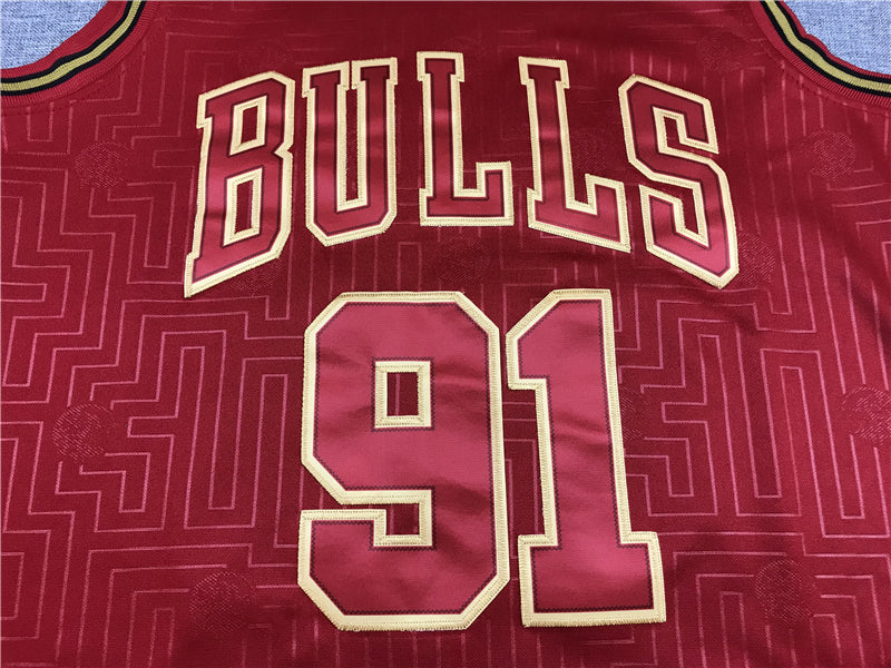Men's Chicago Bulls Dennis Rodman Red Hardwood Classics Swingman Jersey