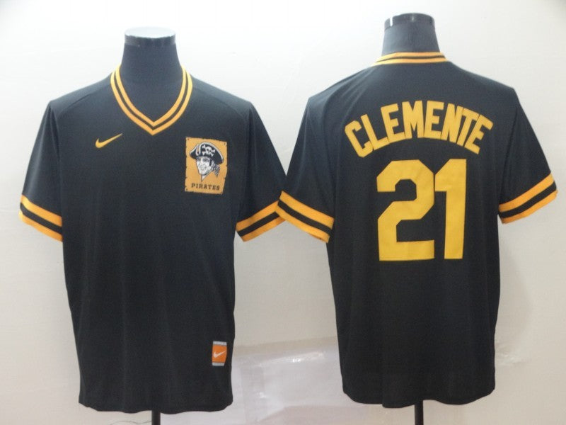 Men's Pittsburgh Pirates Roberto Clemente Black Replica Game Jersey