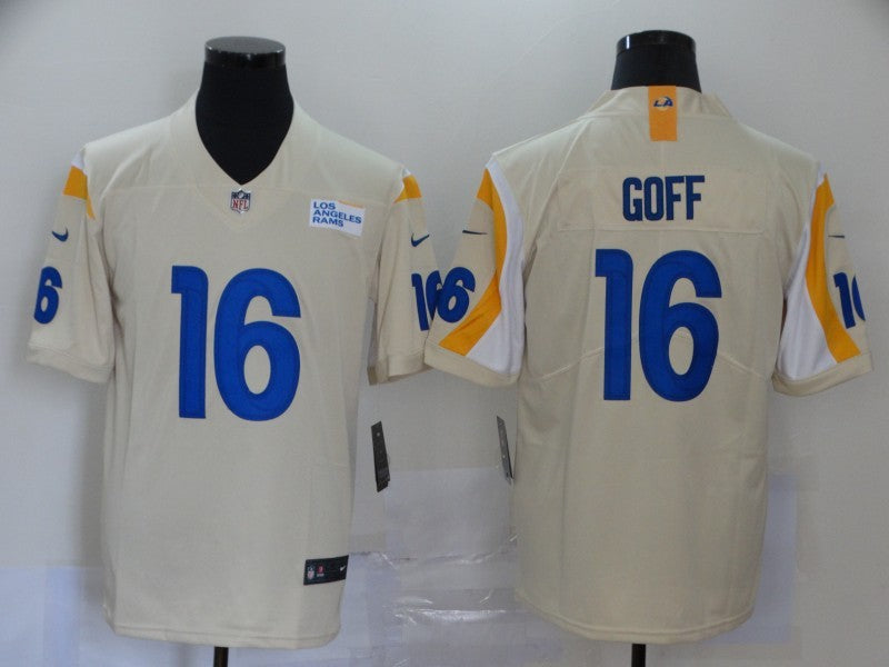 Men's Los Angeles Rams Jared Goff Beige Vapor Limited Jersey