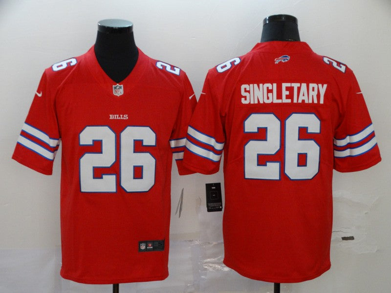 Men's Buffalo Bills Devin Singletary Red Game Player Jersey