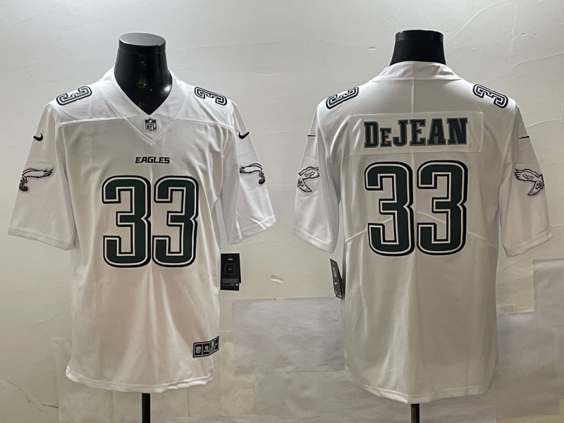 Men's Philadelphia Eagles Cooper DeJean Tundra White Fashion Game Jersey