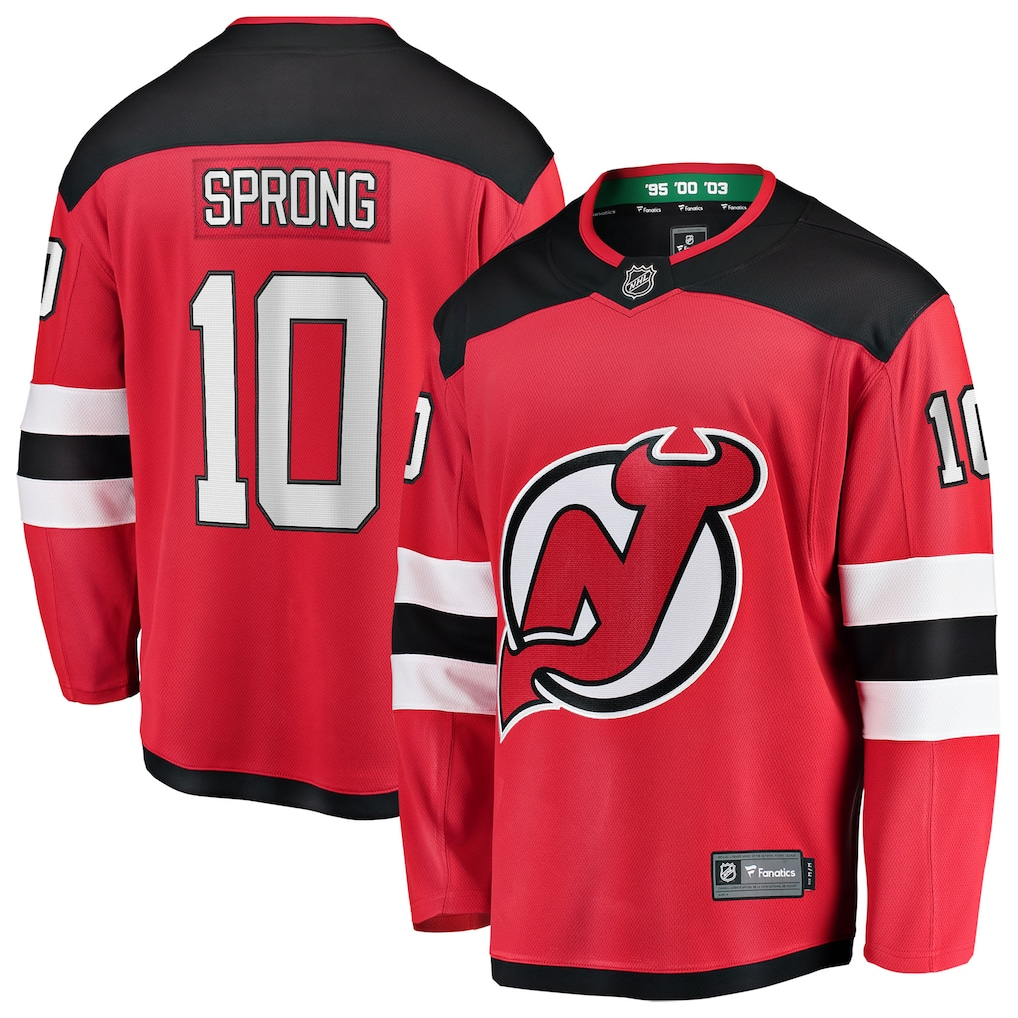 Men's New Jersey Devils Daniel Sprong Fanatics Red Home Breakaway Jersey