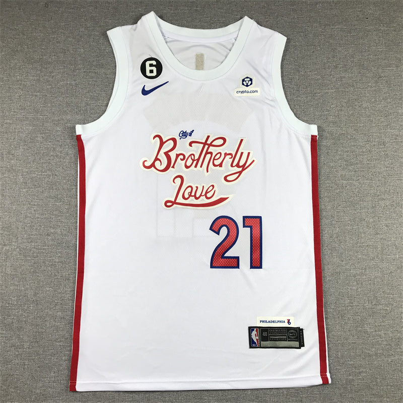 Men's Philadelphia 76ers Joel Embiid White 2022/23 Swingman Jersey - City Edition