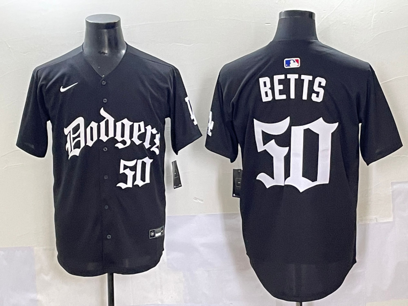 Men's Los Angeles Dodgers Mookie Betts Black Alternate Player Jersey