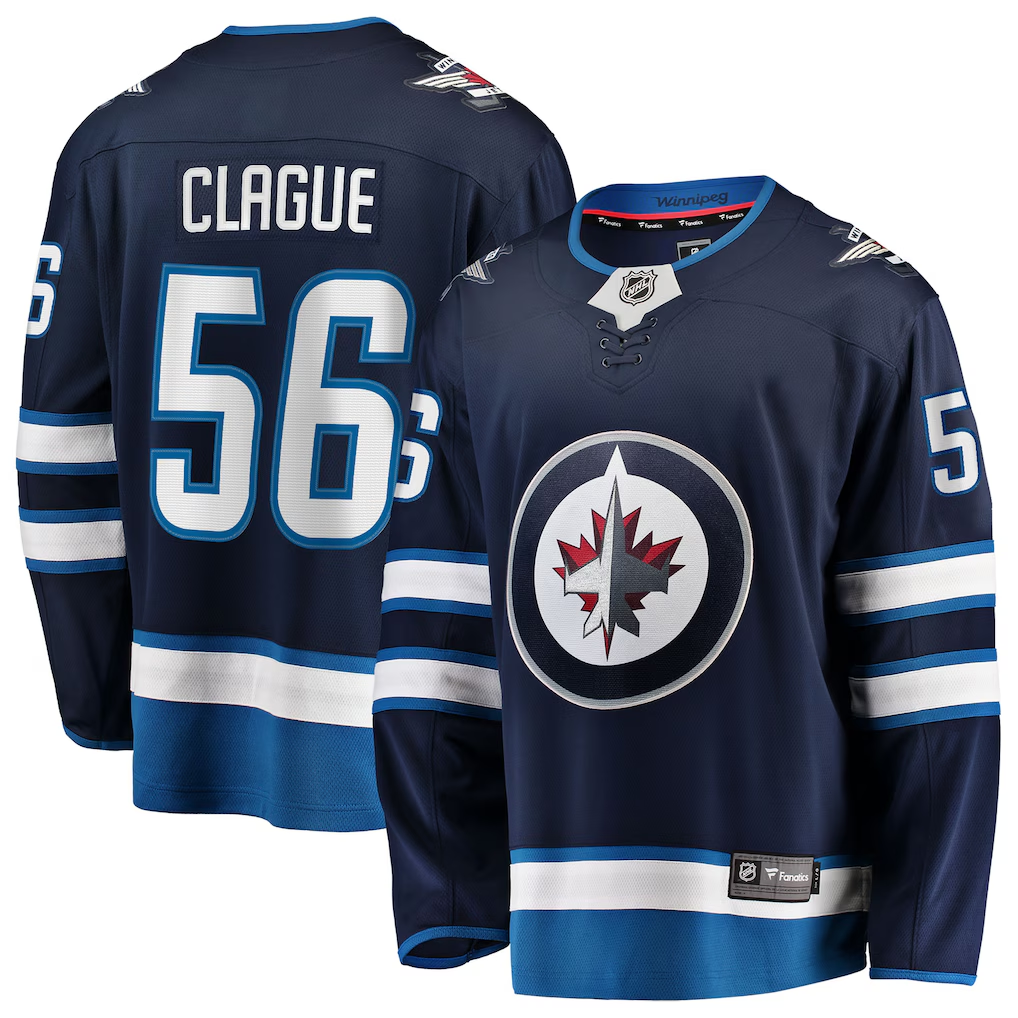 Men's Winnipeg Jets Troy Clague Fanatics Navy Home Breakaway Jersey