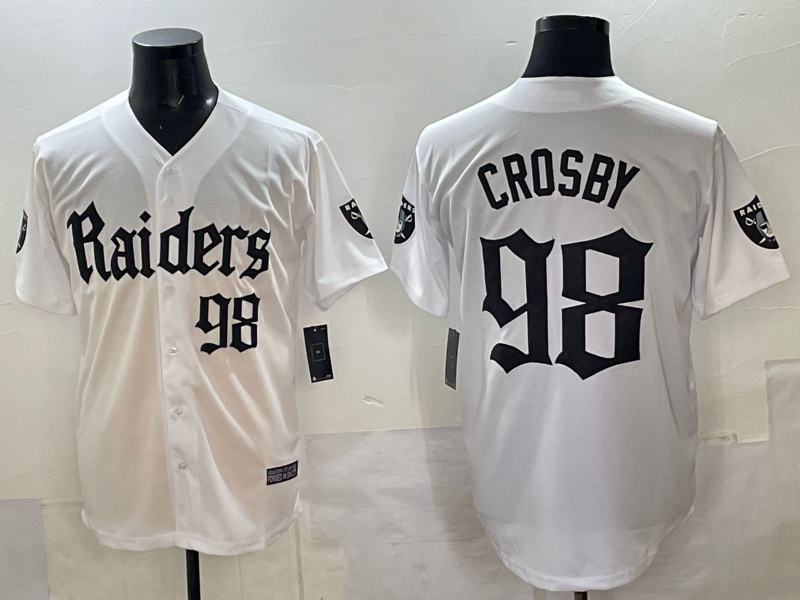 Men's Las Vegas Raiders Maxx Crosby White Team Game Jersey