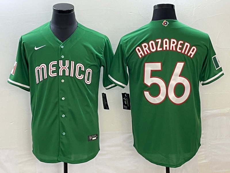 Men's 2023 World Baseball Classic Randy Arozarena Mexico Green Jersey